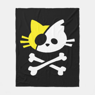 Cute Pirate Cat Fleece Deken