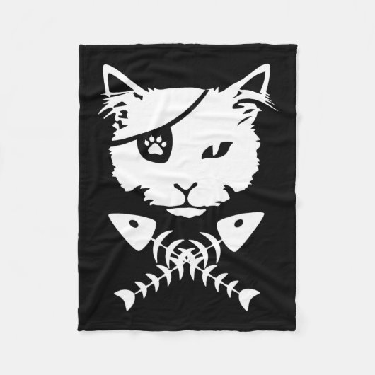 Cute Pirate Cat Funny Fleece Deken (Voorkant)