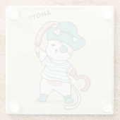 Cute Pirate Cat Glazen Onderzetter (Achterkant)