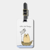 Cute Pirate Cat Sailing Bagagelabel (Voorkant verticaal)