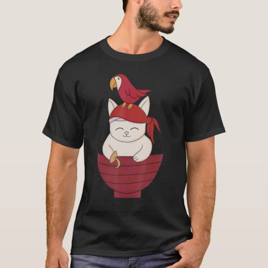 Cute Pirate Cat Skull 1 T-shirt (Voorkant)
