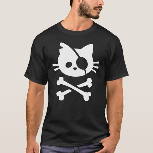 Cute Pirate Cat Skull 5 T-shirt (Voorkant)