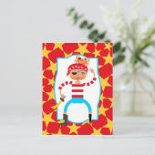 Cute pirate en krab briefkaart (Staand voorkant)