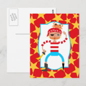 Cute pirate en krab briefkaart (Voorkant / Achterkant)