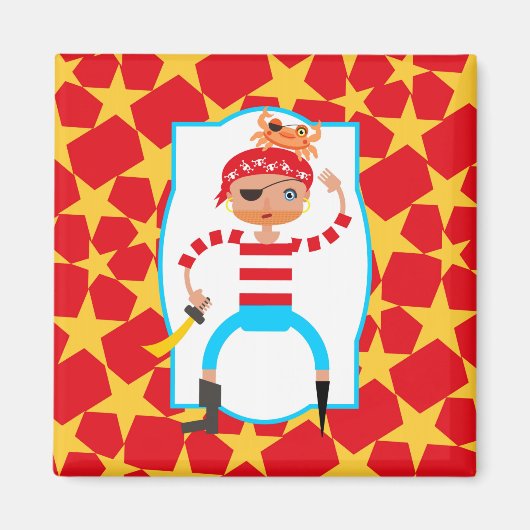 Cute pirate en krab magneet (Voorkant)