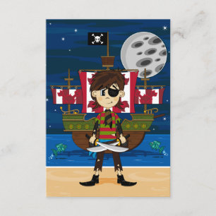 Cute Pirate- en Ship RSVP-kaart RSVP Kaartje