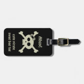 Cute Pirate Flag Kinder Black Bagagelabel (Voorkant horizontaal)