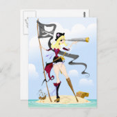 Cute Pirate Girl Briefkaarten (Voorkant / Achterkant)