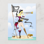 Cute Pirate Girl Briefkaarten (Voorkant)