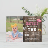 Cute Pirate Girl Custom Foto 2e verjaardag Kaart (Staand voorkant)