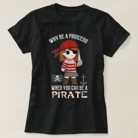 Cute Pirate Girl Empowerment Design T-shirt (Design voorkant)