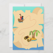 Cute Pirate Girl Mermaid Treasure Map Custom Bedankkaart (Achterkant)