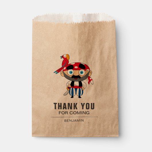 Cute Pirate Kids Birthday Party Bedankzakje (Voorkant)