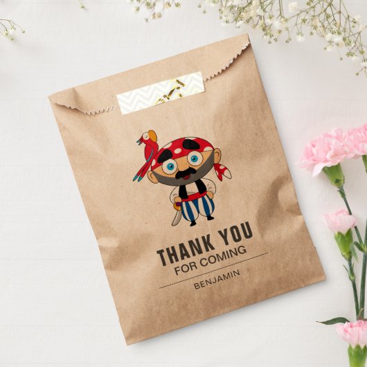 Cute Pirate Kids Birthday Party Bedankzakje (Gezegeld)