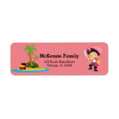 Cute Pirate * kies achtergrondkleur Etiket (Voorkant)