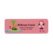 Cute Pirate * kies achtergrondkleur Etiket (Voorkant)