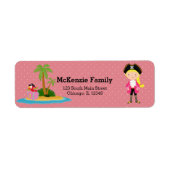 Cute Pirate * kies achtergrondkleur Etiket (Voorkant)