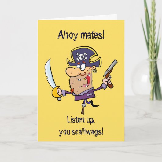 Cute Pirate Kind Persoonlijke vaderdagskaart Kaart (Voorkant)