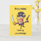 Cute Pirate Kind Persoonlijke vaderdagskaart Kaart (Gele Bloem)