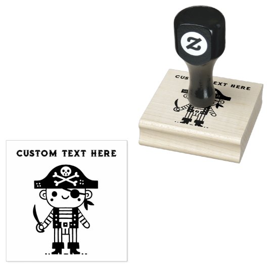 Cute Pirate Kinder Rubberstempel (Gestempeld)