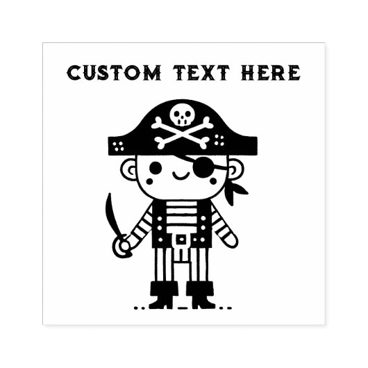 Cute Pirate Kinder Rubberstempel (Afrduk)