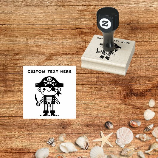 Cute Pirate Kinder Rubberstempel