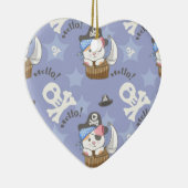 Cute Pirate Kitten Pattern Keramisch Ornament (Rechts)