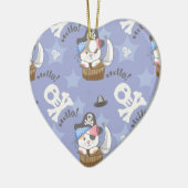 Cute Pirate Kitten Pattern Keramisch Ornament (Links)
