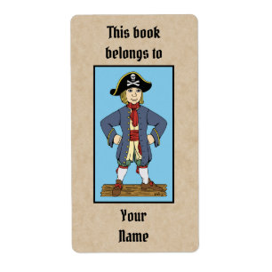 Cute Pirate Lad Bookplate Etiket
