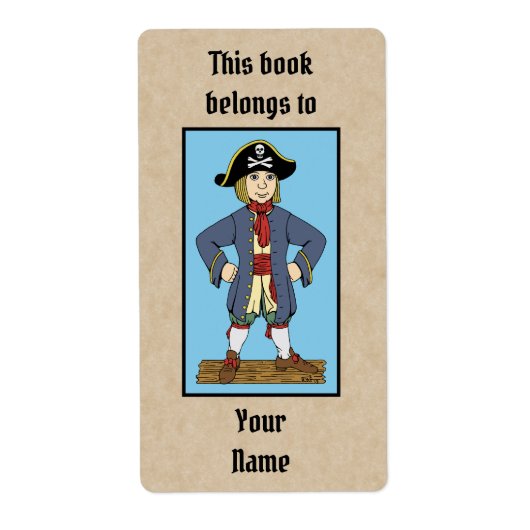 Cute Pirate Lad Bookplate Etiket (Voorkant)