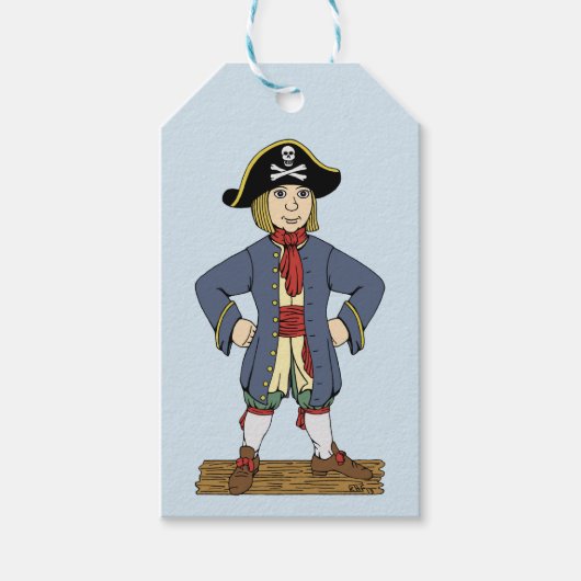 Cute Pirate Lad Cadeaulabel (Voorkant)