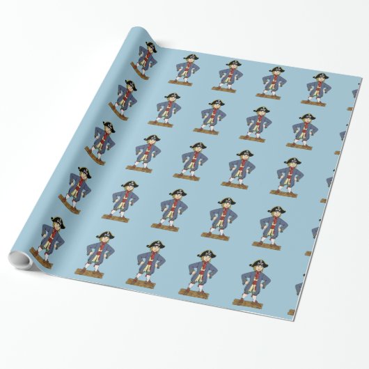 Cute Pirate Lad Cadeaupapier (Uitgerold)