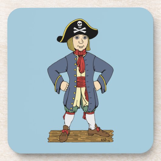 Cute Pirate Lad Drankjes Onderzetter (Voorkant)