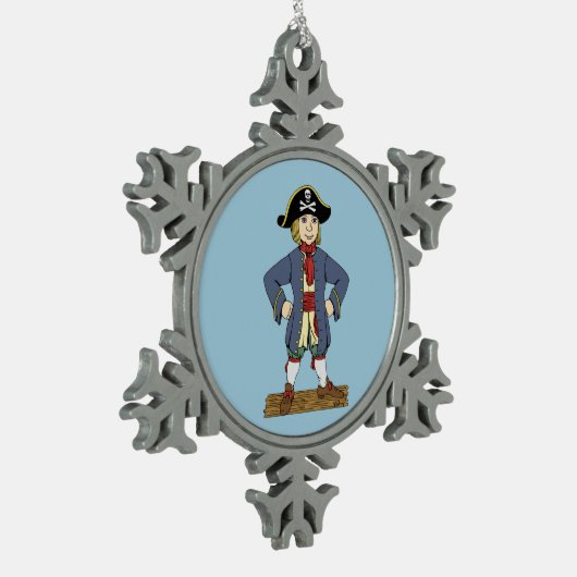 Cute Pirate Lad Tin Sneeuwvlok Ornament (Links)