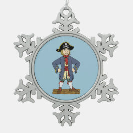 Cute Pirate Lad Tin Sneeuwvlok Ornament