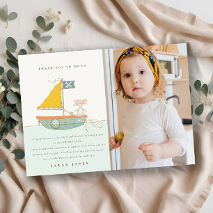 Cute Pirate Mouse Sailboat Kinder elke dag van de  Bedankkaart