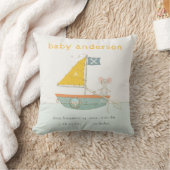 Cute Pirate Mouse Sailboat Kinder Monogram Baby St Kussen (Deken)