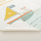 Cute Pirate Mouse Sailboat Kinder Monogram Baby St Sherpa Deken (3/4)