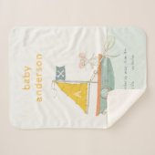 Cute Pirate Mouse Sailboat Kinder Monogram Baby St Sherpa Deken (Voorkant (horizontaal))