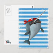Cute Pirate Narwhal Briefkaart (Voorkant / Achterkant)