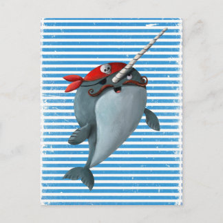 Cute Pirate Narwhal Briefkaart