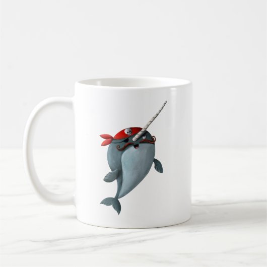 Cute Pirate Narwhal Koffiemok (Links)