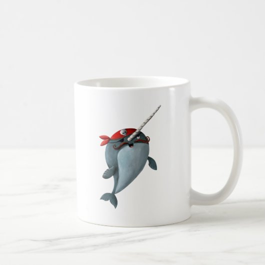 Cute Pirate Narwhal Koffiemok (Rechts)