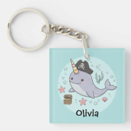 Cute Pirate Narwhal Sleutelhanger