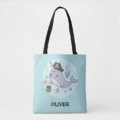 Cute Pirate Narwhal Tote Bag (Voorkant)