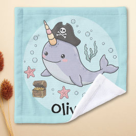 Cute Pirate Narwhal Washandje
