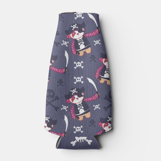 Cute Pirate Panda Beer Pattern Flesjeskoeler (Voorkant)