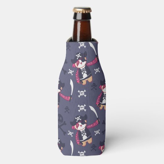 Cute Pirate Panda Beer Pattern Flesjeskoeler (Fles Voorkant)