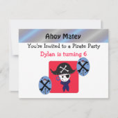 Cute Pirate Party Invitation Kaart (Voorkant)