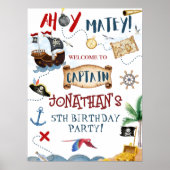Cute Pirate Party Welkom Poster (Voorkant)